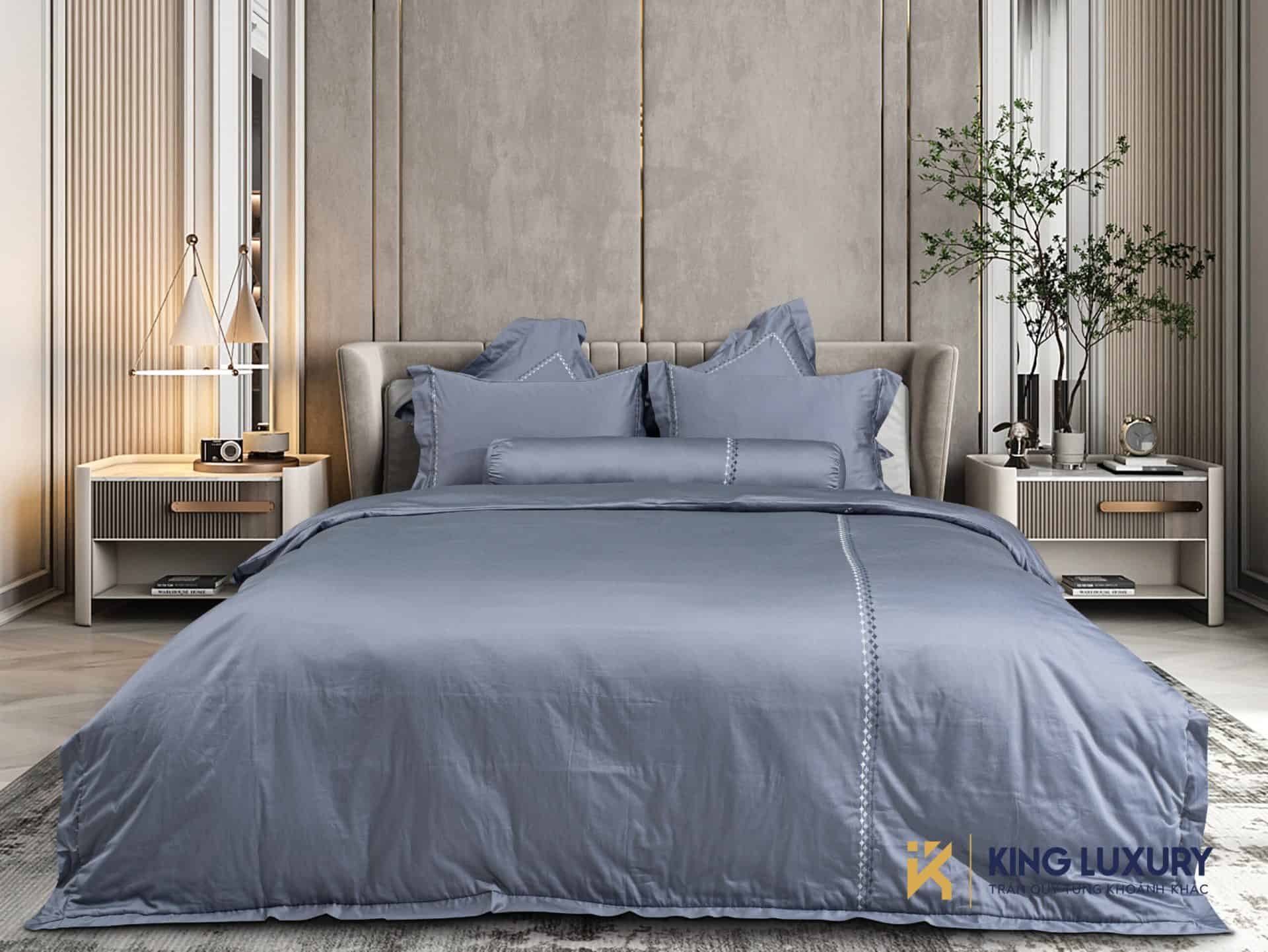 Bộ chăn ga Nature Home Kim Cương Ghi Đậm