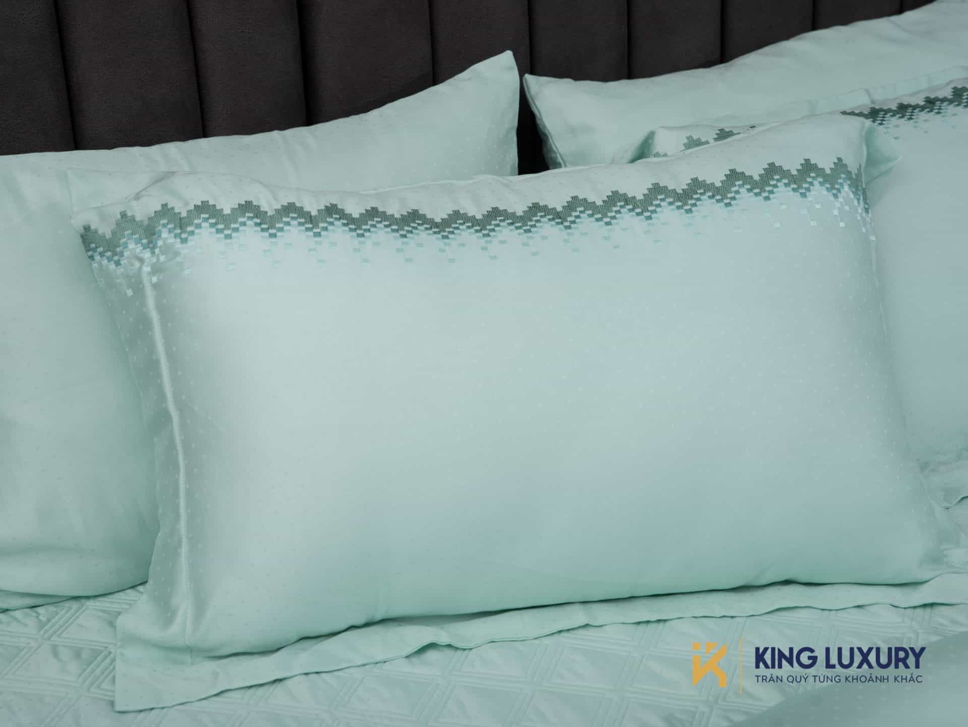 Bộ chăn ga Nature Home Tencel Ma Trận Xanh Hoa Dệt