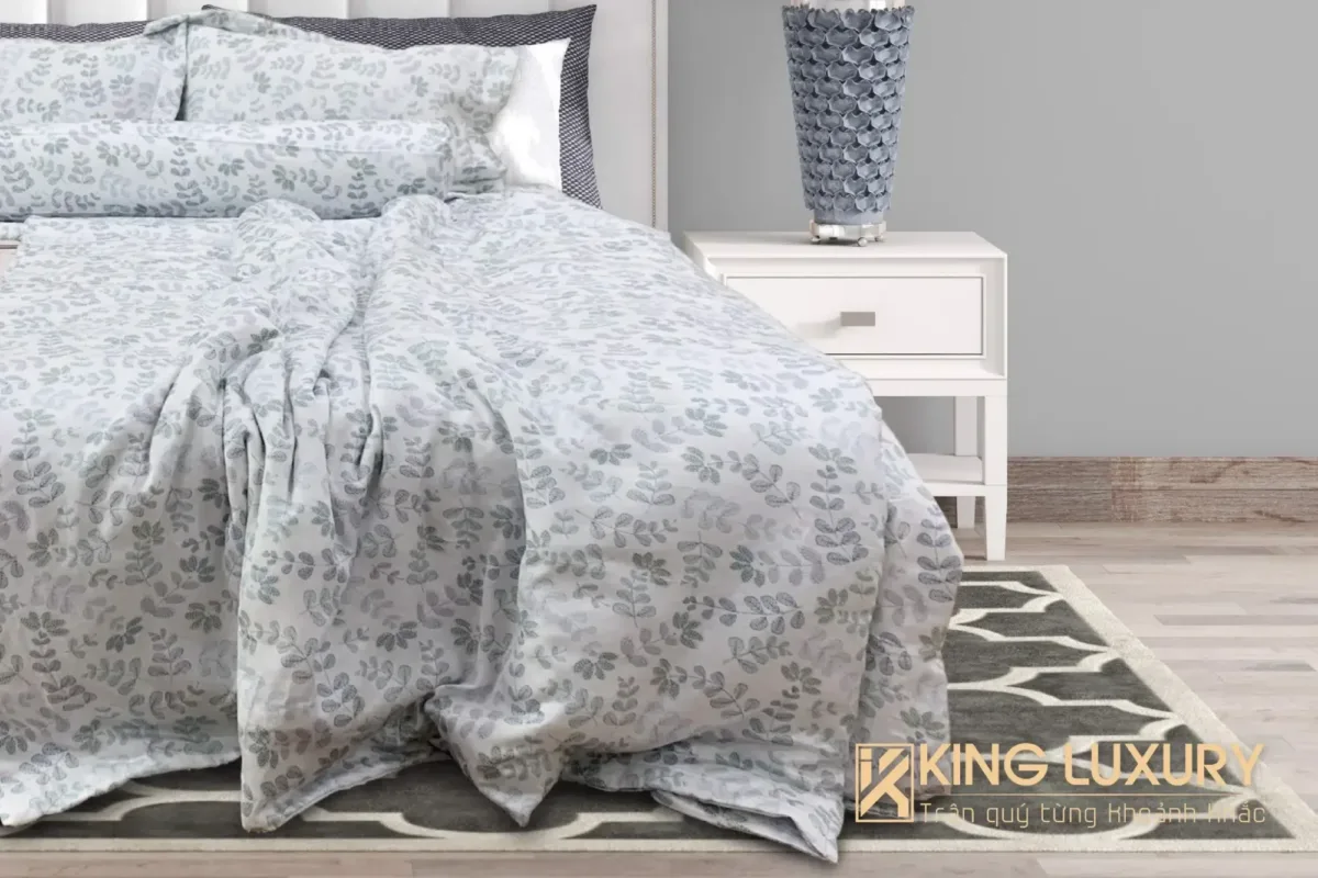 Bộ chăn ga Katakura Tencel Cỏ sữa Trắng
