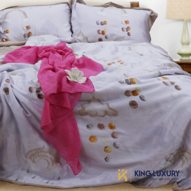 Bộ chăn ga Austin Horn Cotton Khu vườn Dâu tây Hồng