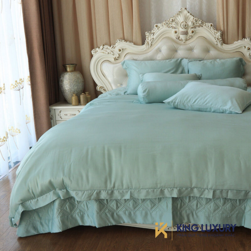 Bộ chăn ga Austin Horn Luxury Tencel Lụa Xanh