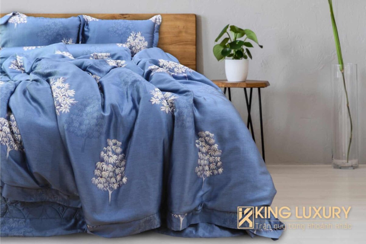 Bộ chăn ga Katakura Tencel Pro Phủ Bạch Diệp Xanh