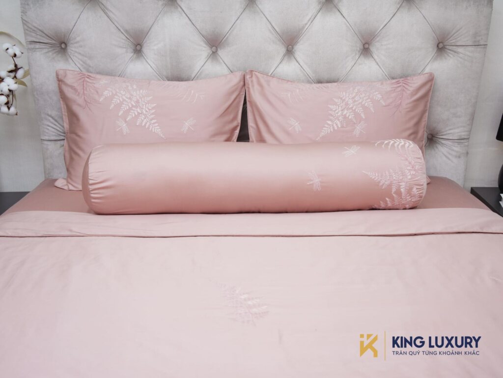 Bộ chăn ga Nature Home Standard Tencel Cotton Dương Xỉ Hồng