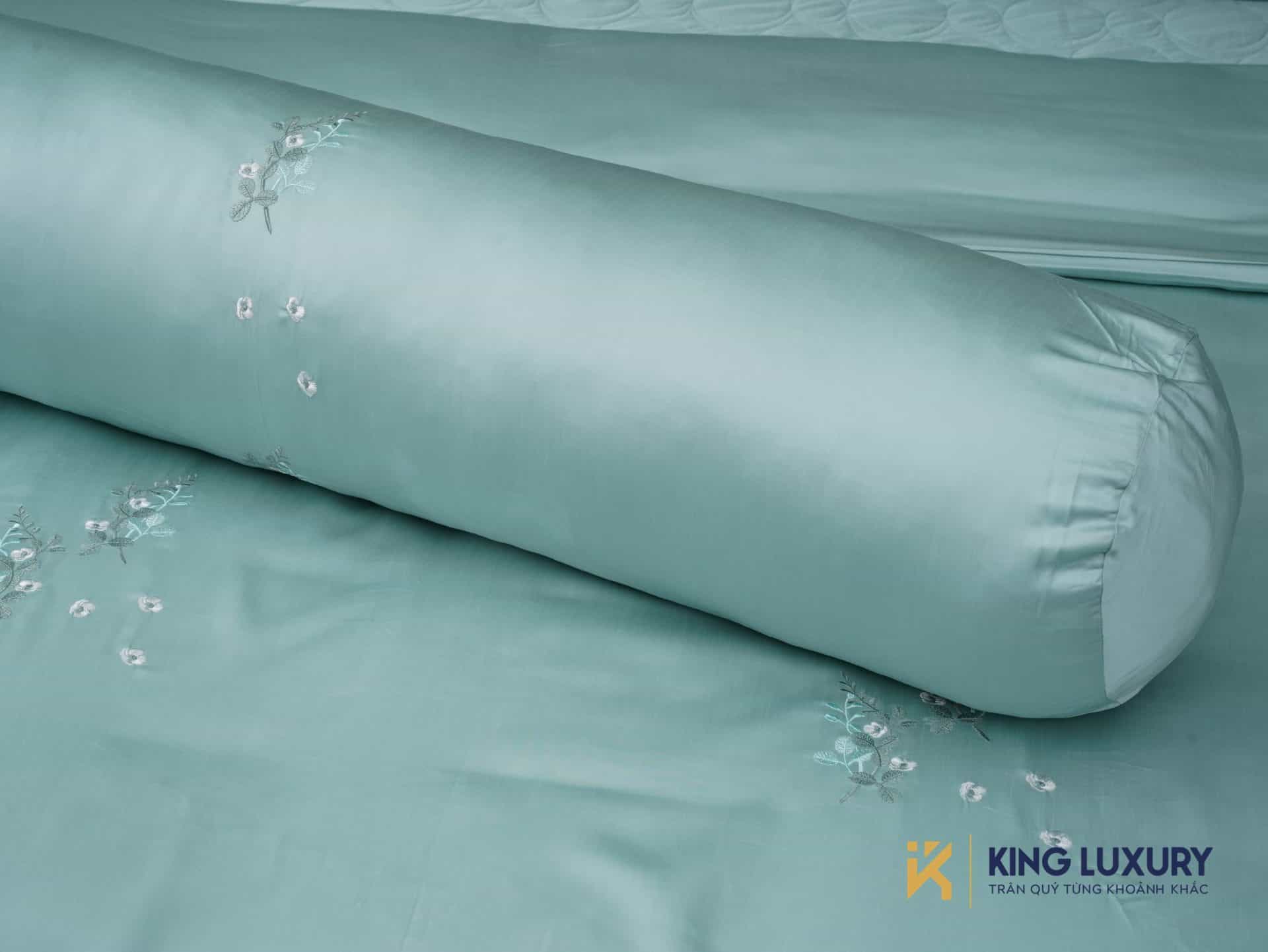 Bộ chăn ga Tencel Nature Home Anh Đào Xanh Ngọc Luxe