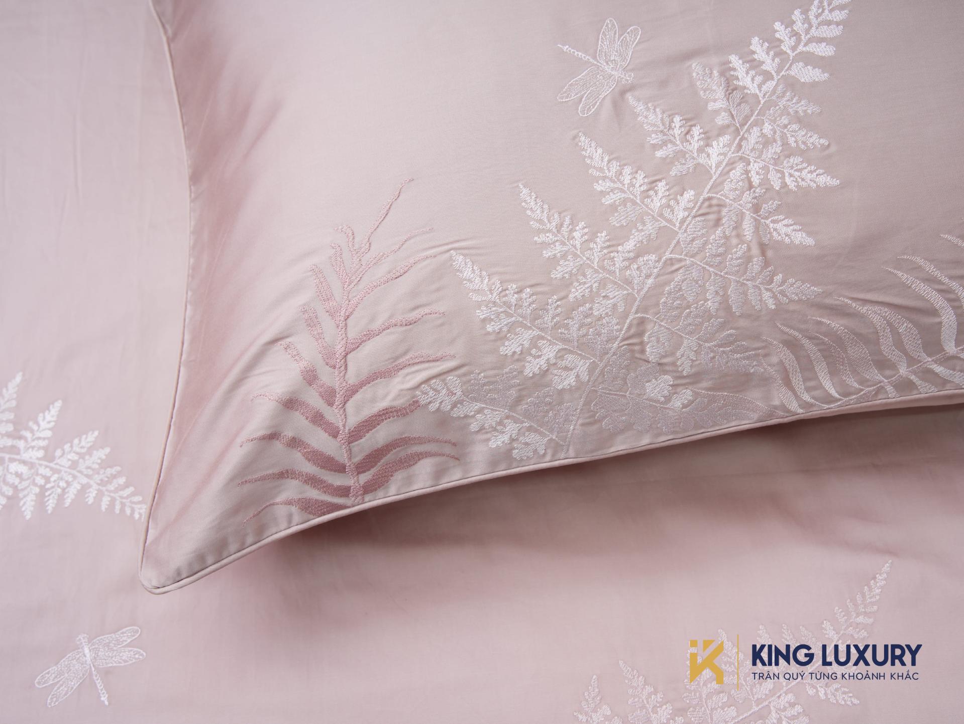 Bộ chăn ga Nature Home Standard Tencel Cotton Dương Xỉ Hồng