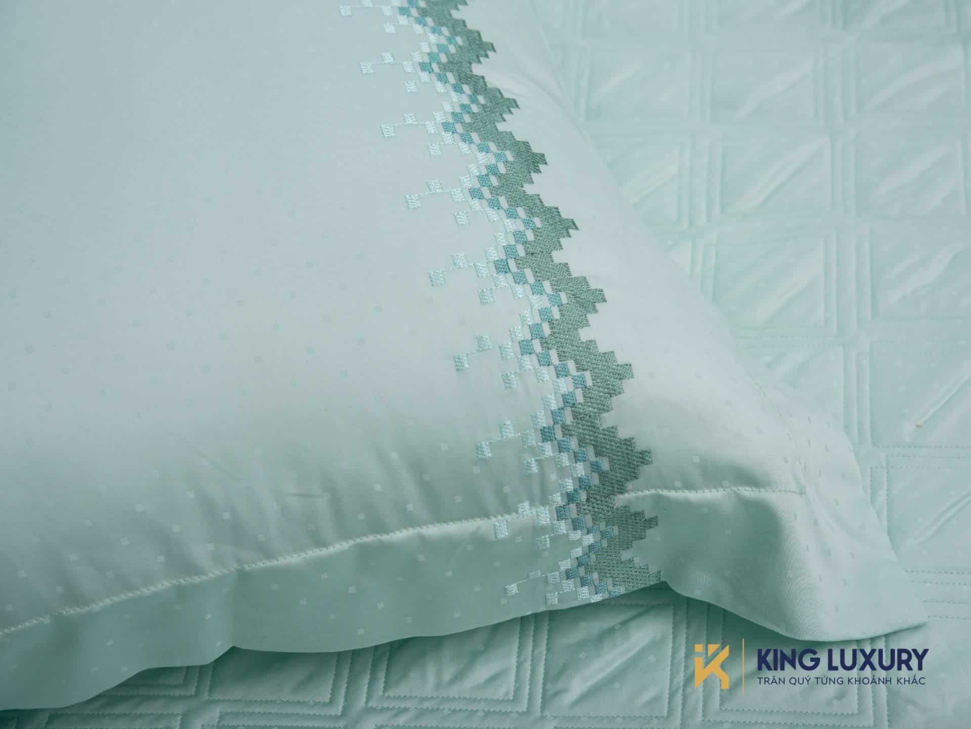 Bộ chăn ga Nature Home Tencel Ma Trận Xanh Hoa Dệt