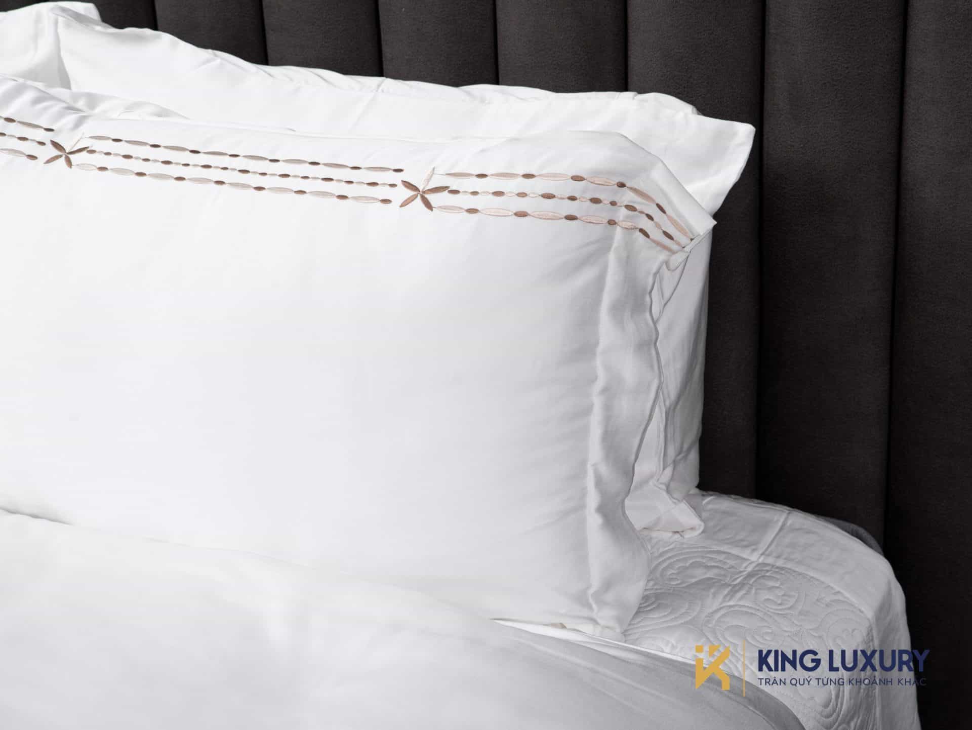 Bộ chăn ga Nature Home Tencel Cotton Trắng Chuỗi Ngọc Luxe