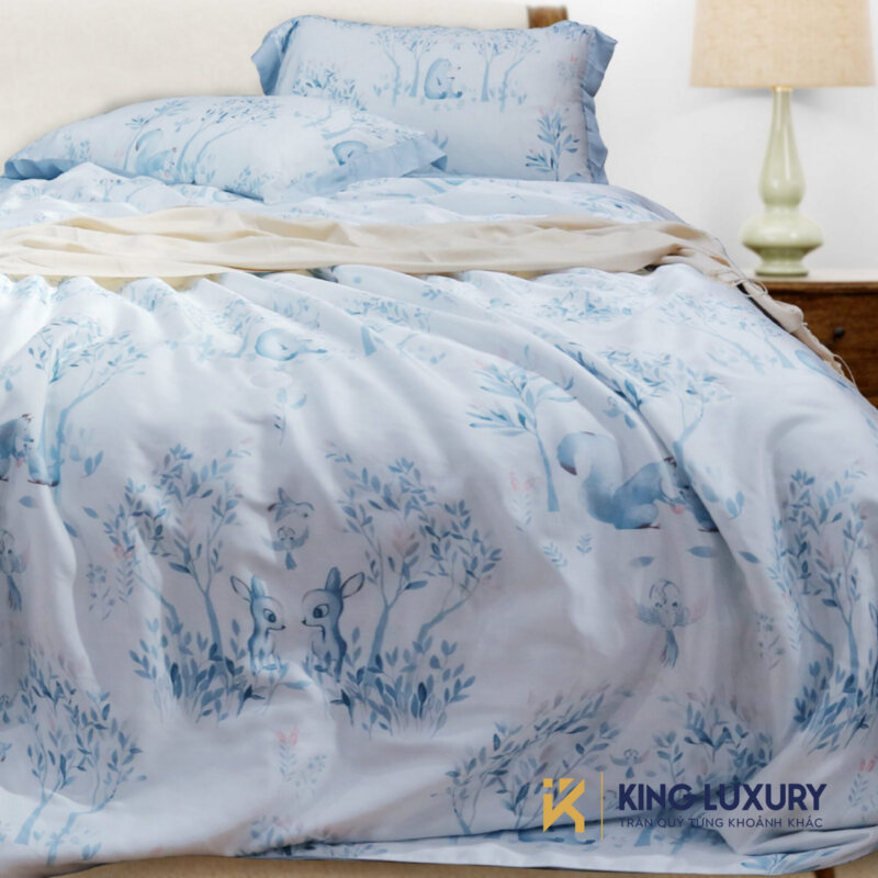 Bộ chăn ga Austin Horn Cotton Khu  rừng Xanh