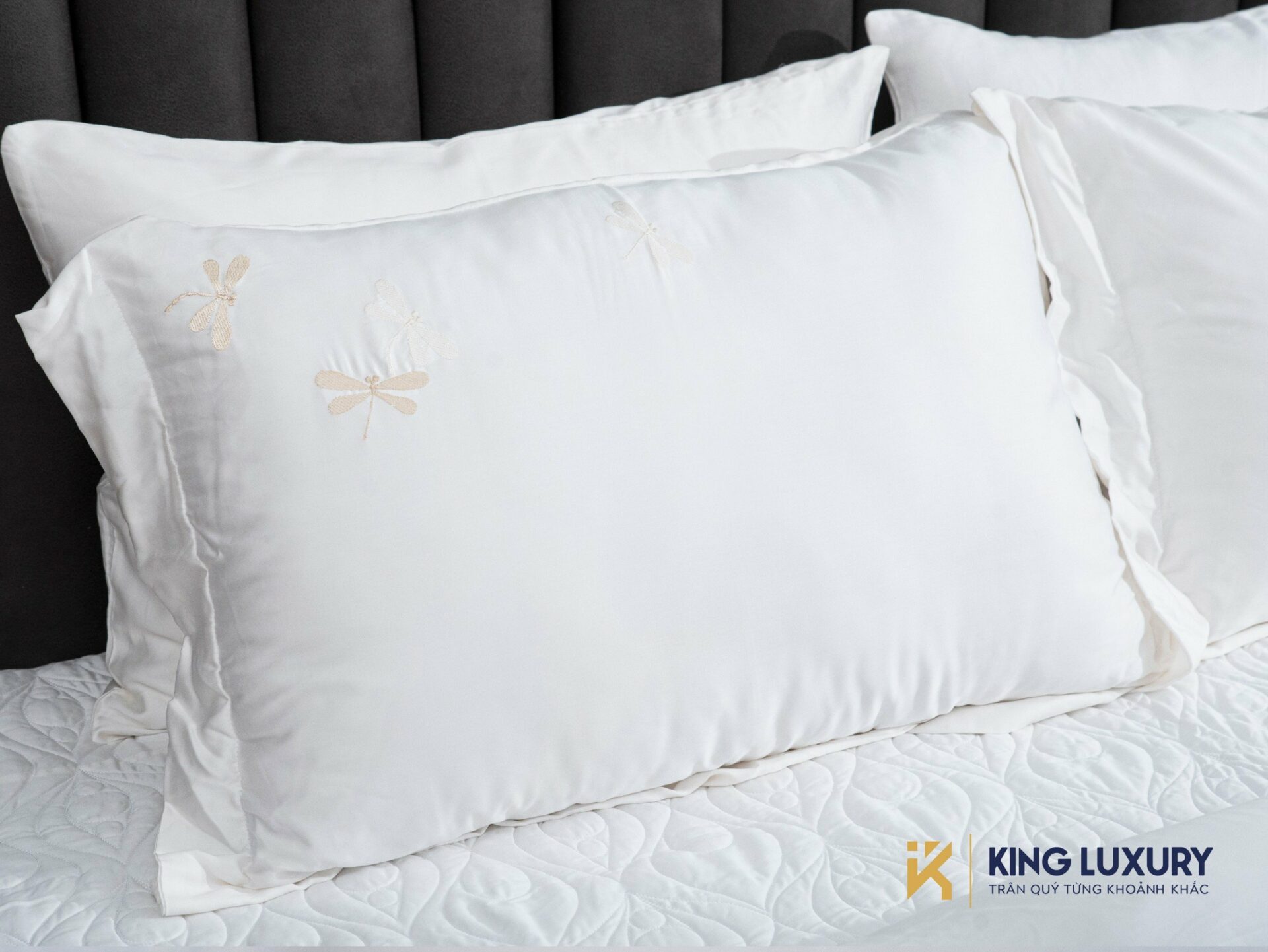 Bộ chăn ga Nature Home Tencel Cotton Chuồn Chuồn Trắng 2023