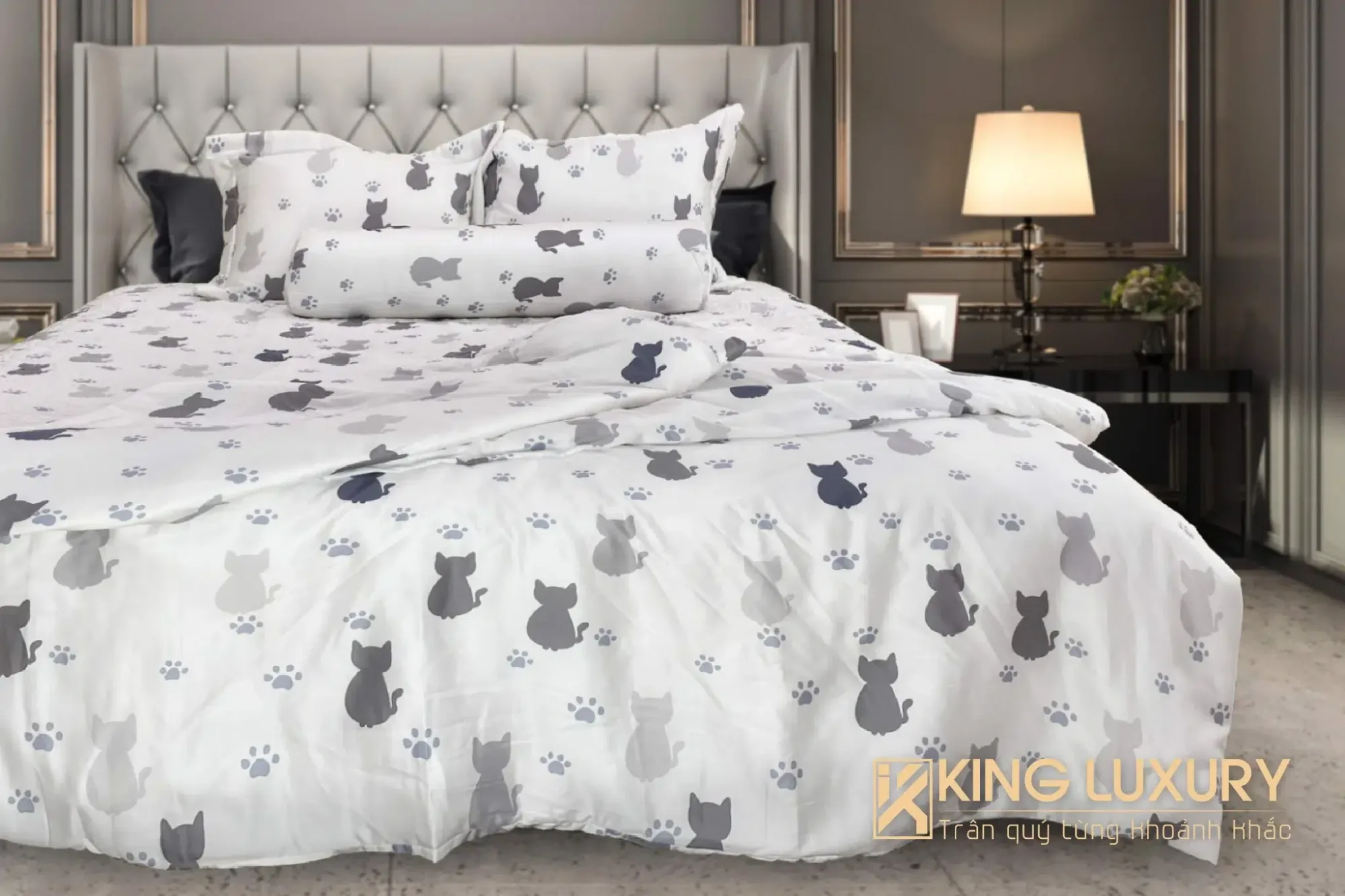 Katakura Tencel Meo Meo Trắng