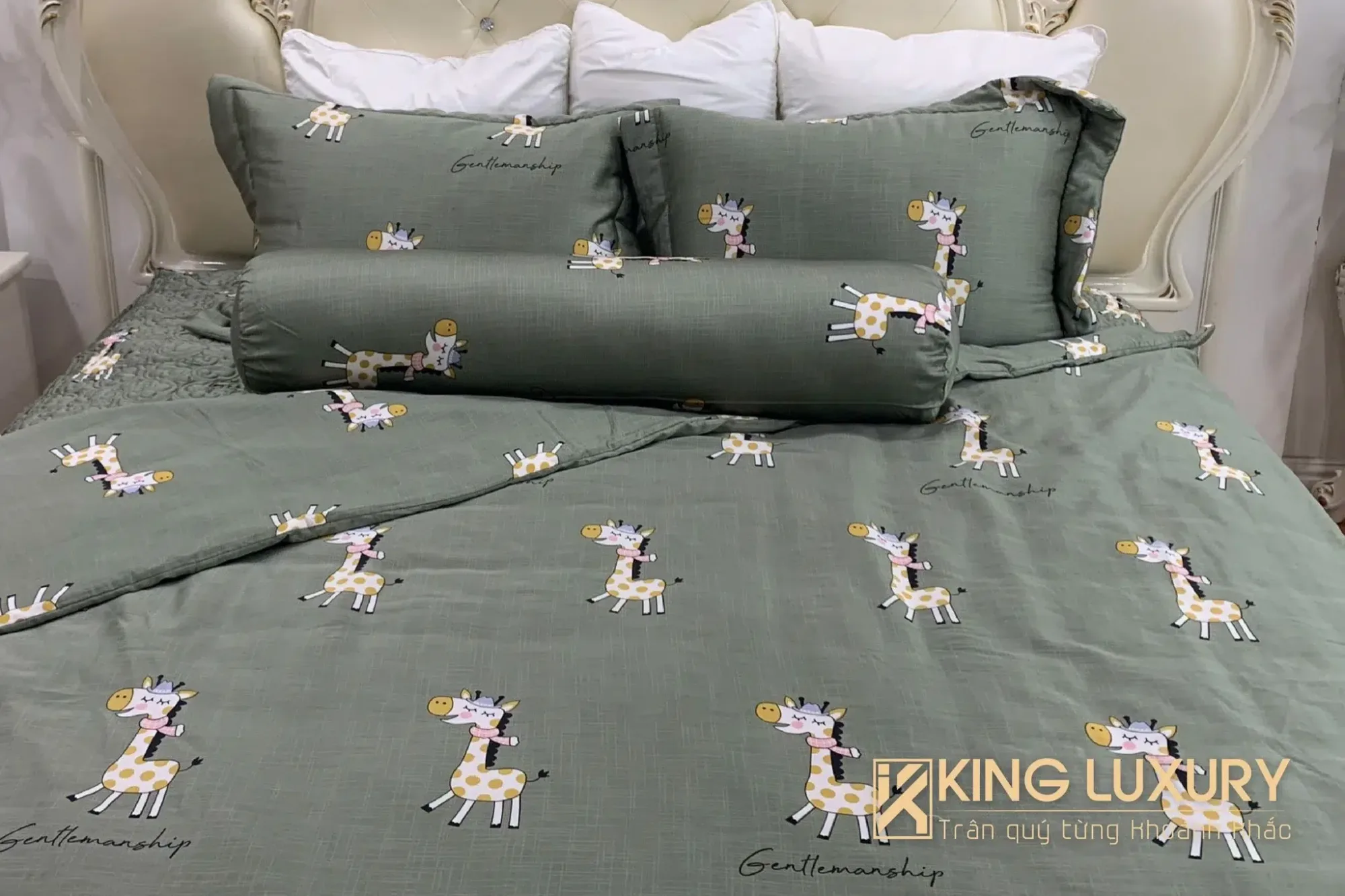 Katakura Tencel Pro Hươu Cao Cổ Xanh Cốm