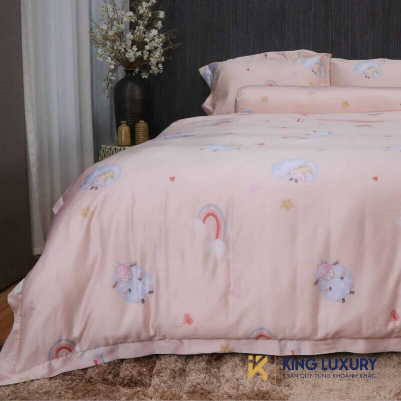 Bộ chăn ga Katakura Tencel Chú Cừu Mơ Màng