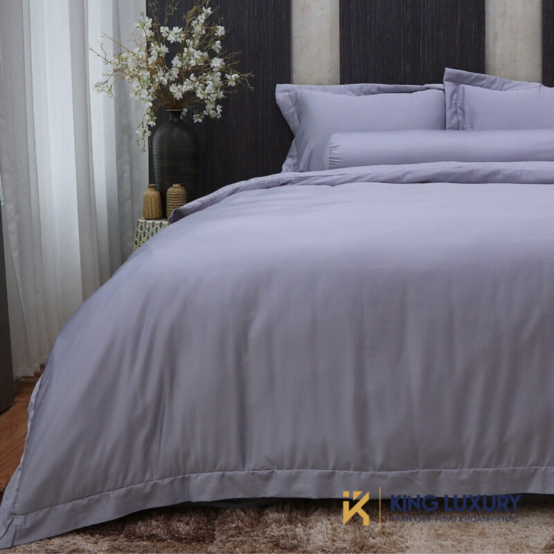 Bộ chăn ga Katakura Tencel Pro Phủ Tình Si Ghi Xanh