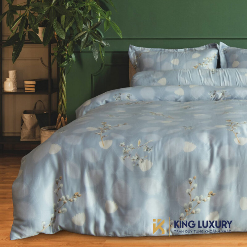 Bộ chăn ga Katakura Tencel Tầm Xuân Xanh