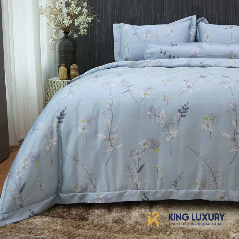 Bộ chăn ga Katakura Tencel Pro Trời Hoa Lung Linh
