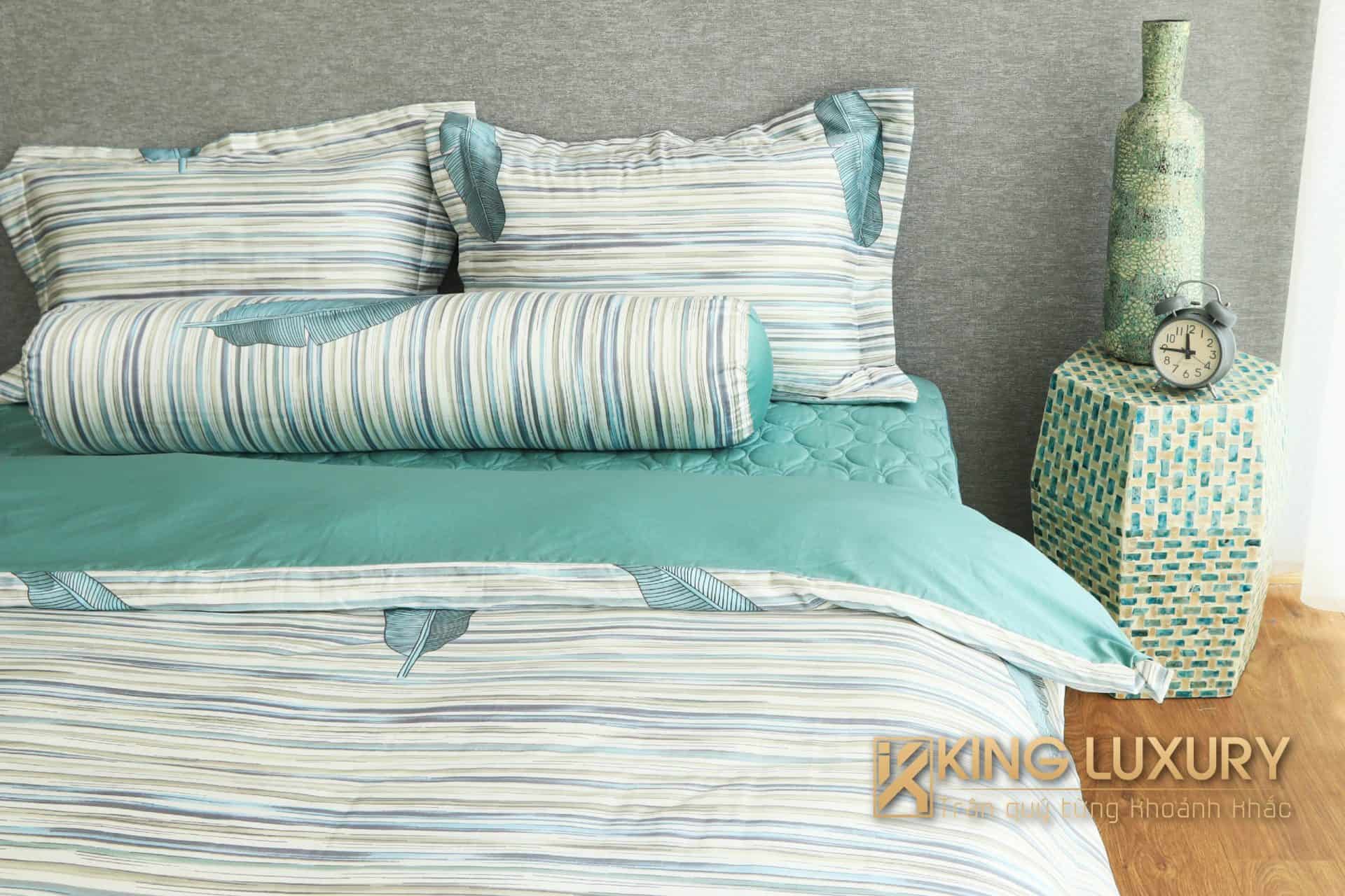 Bộ chăn ga Katakura Cotton Xanh Cánh Chim
