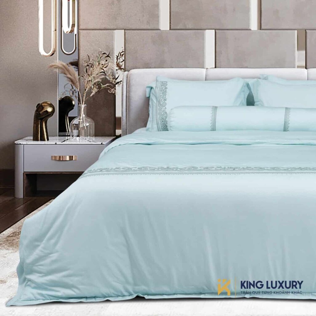 Bộ chăn ga Nature Home Tencel Họa Tiết Xanh Ngọc – RXT01