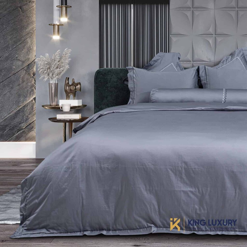 Bộ chăn ga Nature Home Cotton Kim Cương Ghi Đậm