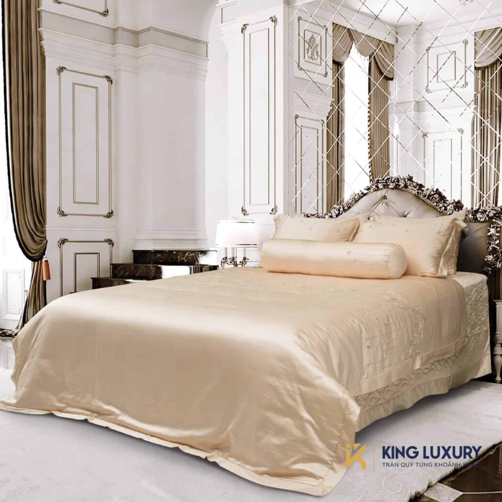Bộ chăn ga Austin Horn Cotton Luxury Red Crystal