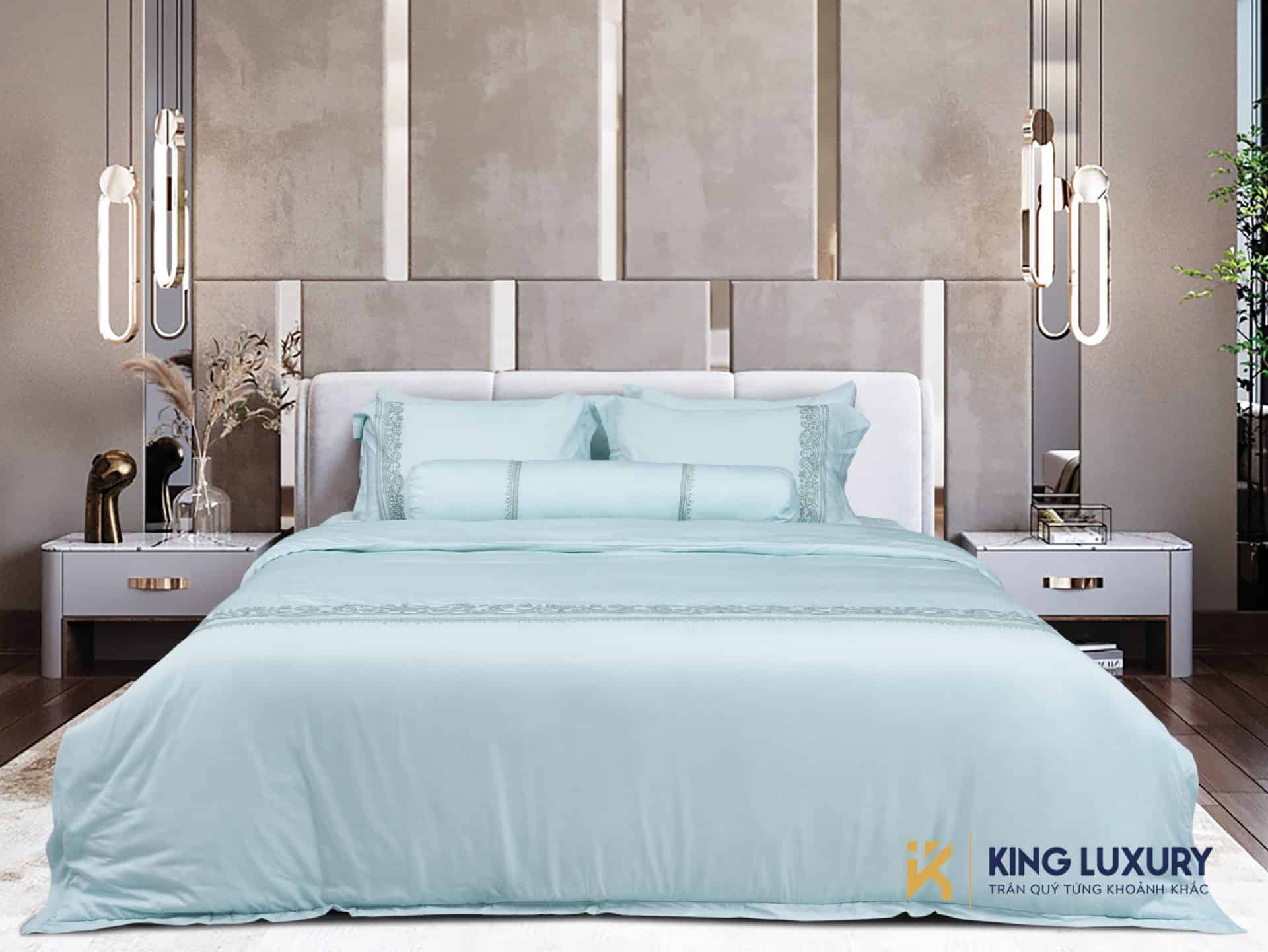 Bộ chăn ga Nature Home Tencel Họa Tiết Xanh Ngọc – RXT01
