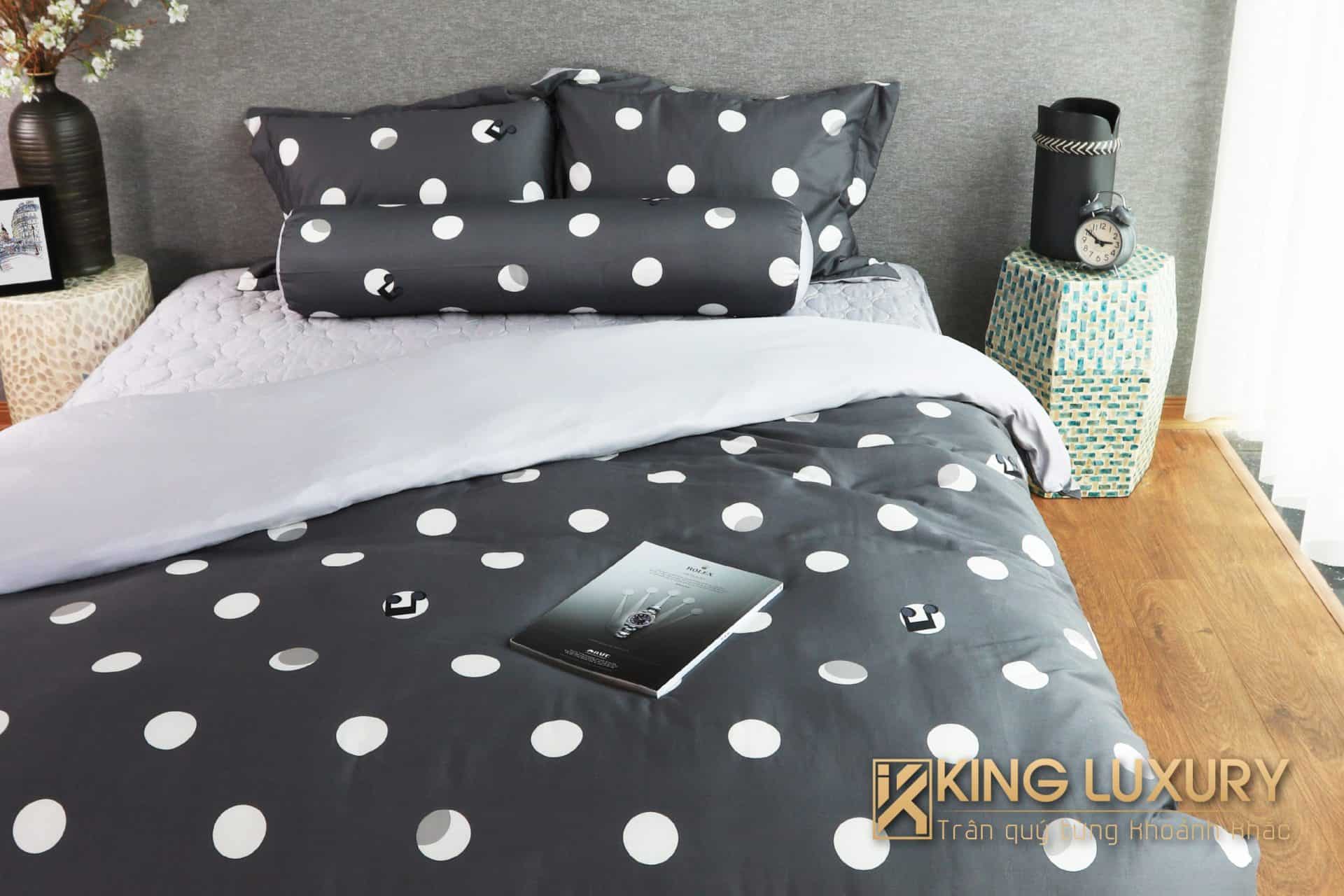 Bộ chăn ga Katakura Cotton Ghi Chấm