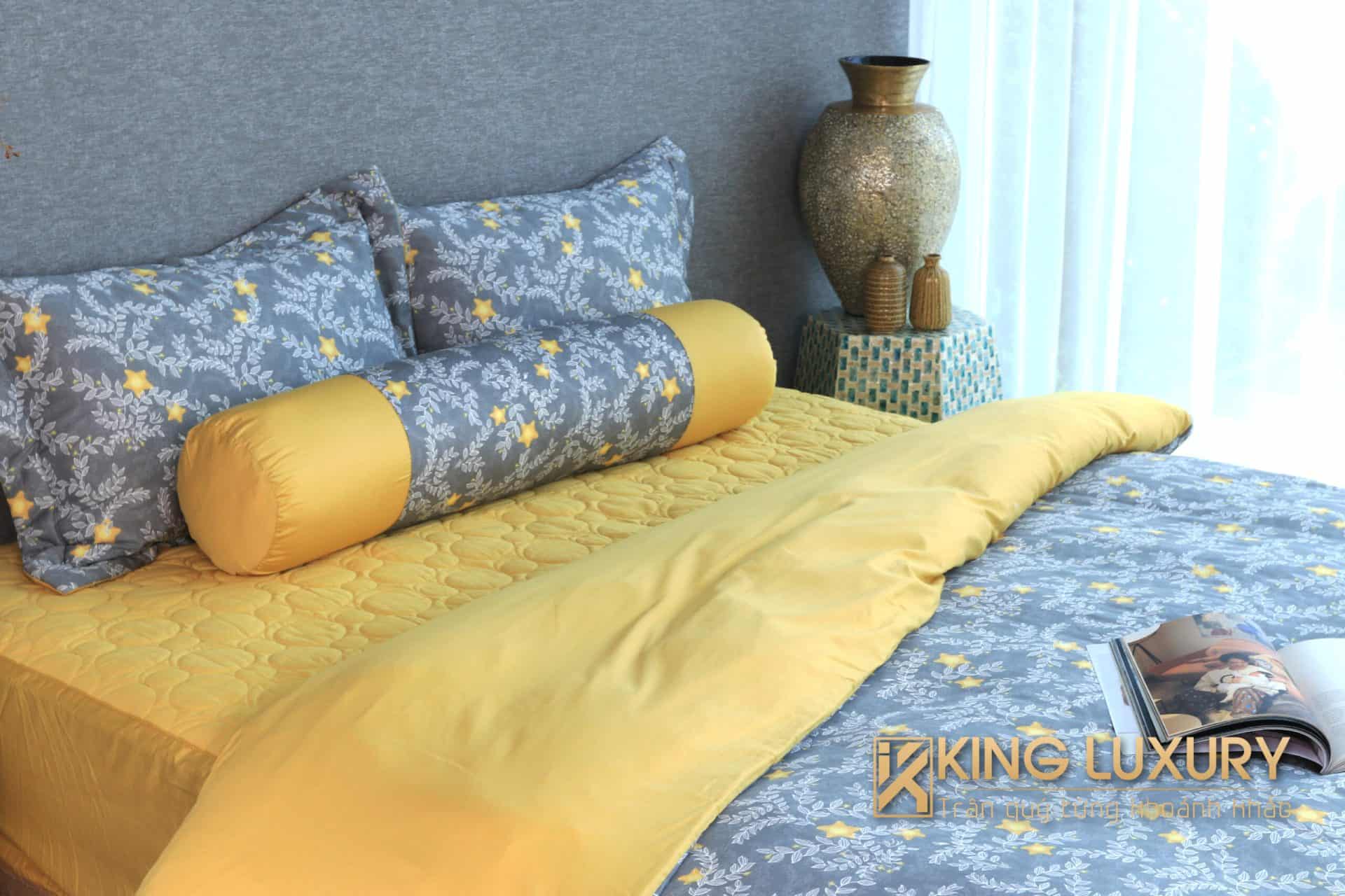 Bộ chăn ga Katakura Cotton Vàng Hoa Mai