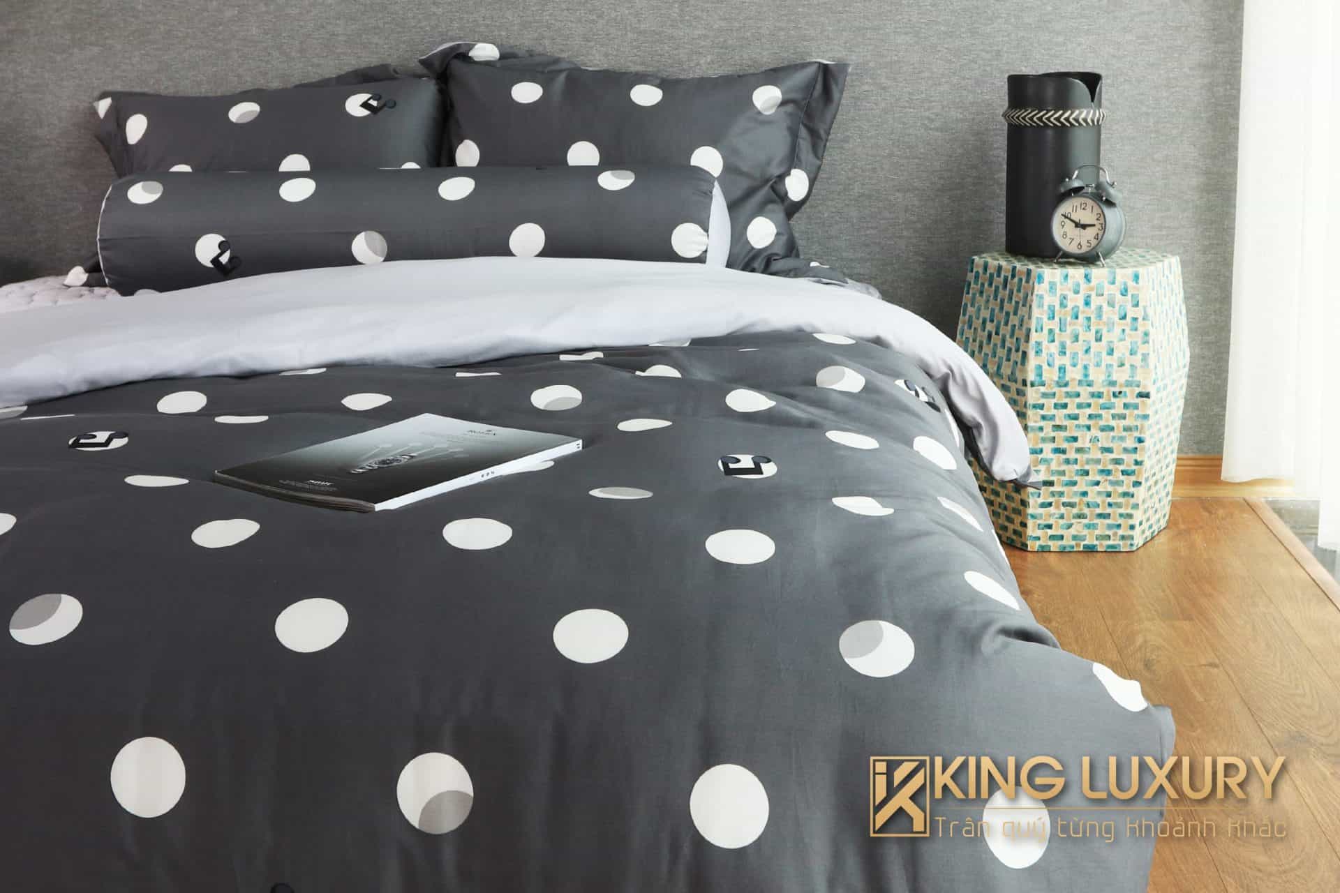 Bộ chăn ga Katakura Cotton Ghi Chấm
