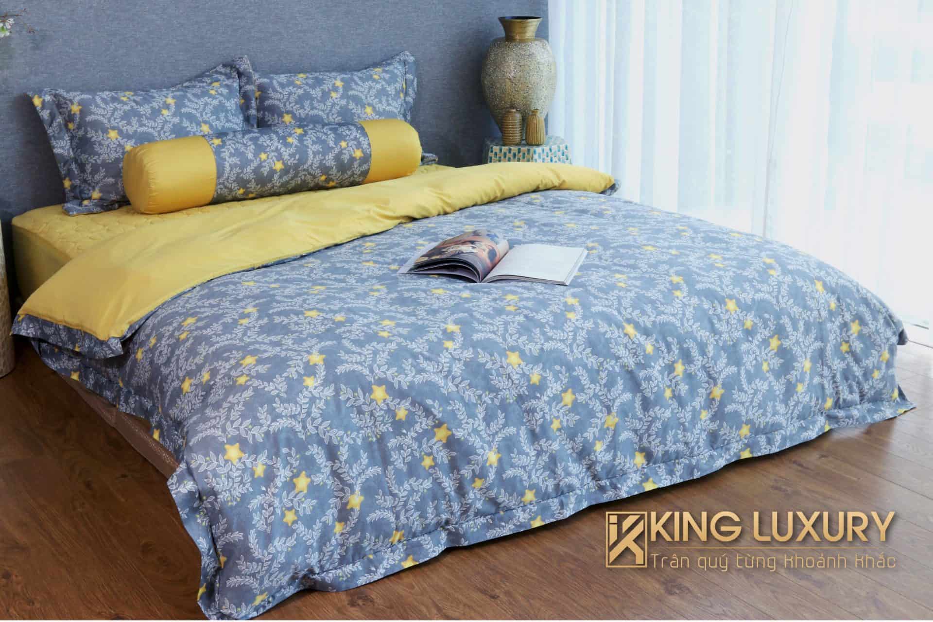 Bộ chăn ga Katakura Cotton Vàng Hoa Mai